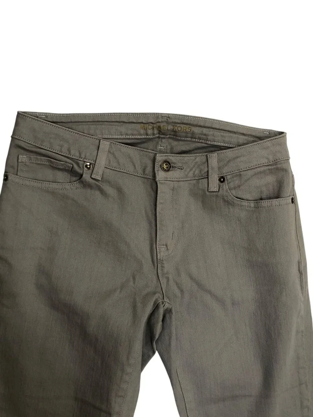 New Michael Kors Pants Cropped Grey  Jeans Womens 4 Stretch Slim Mid Rise Capri
